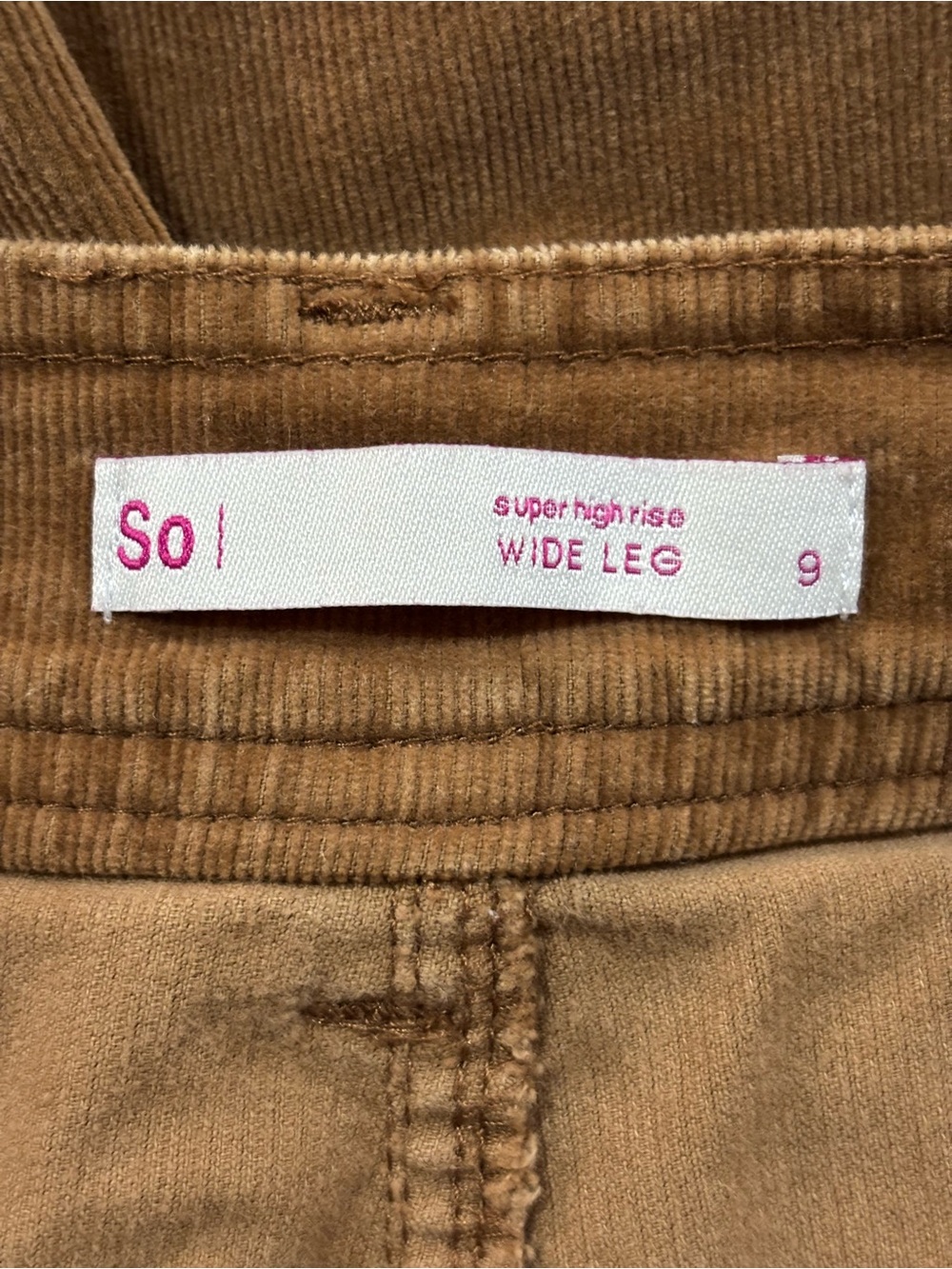SO Wide-Leg Women’s Corduroy Pants - Brown - Picture 3 of 3
